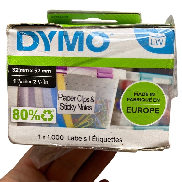 New Authentic DYMO 30334‎ Labels (2-1/4" x 1-1/4") -1000 labels - Picture 1 of 6